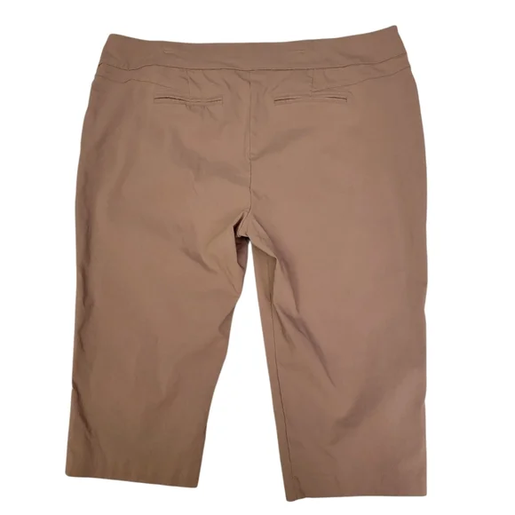 💗 PENNINGTONS Savvy Fit Capris Light Brown Size 26 Plus Size Rayon - Picture 3 of 12